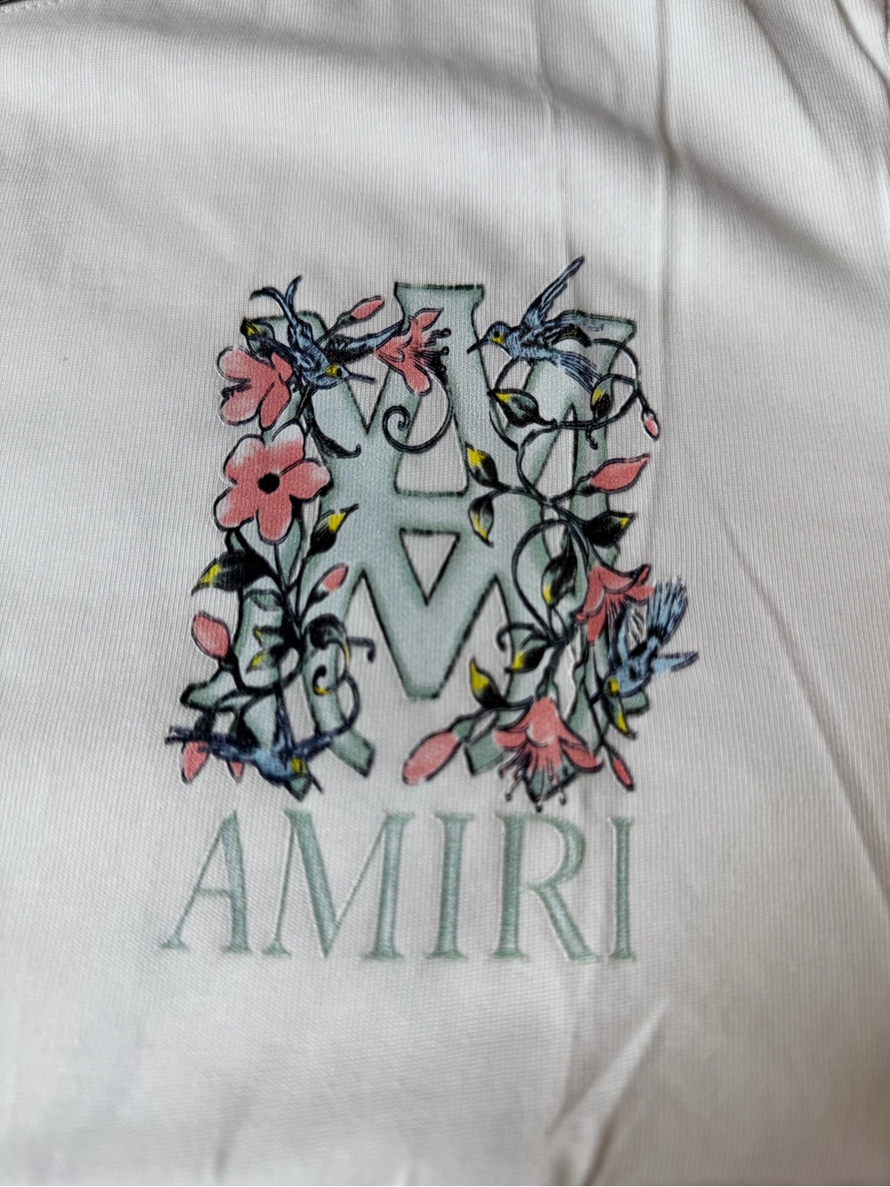 White Tee with Floral Logo - Picture 2 of 11